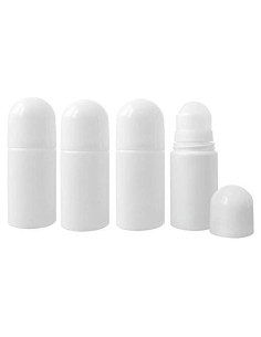 4 Botellas Reutilizables Roll On 50ml WsjiaboFux Blancas