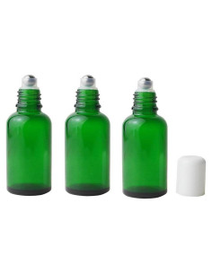 VASANA 3PCS Botellas de Vidrio Verde 50ml para Aceite Esencial