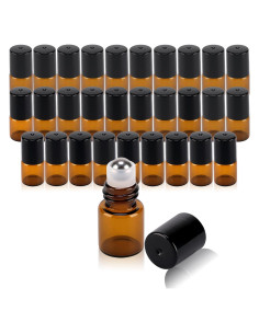 30 Botellas de Rodillo Ámbar 2ml RAMFIYN para Aceites Esenciales