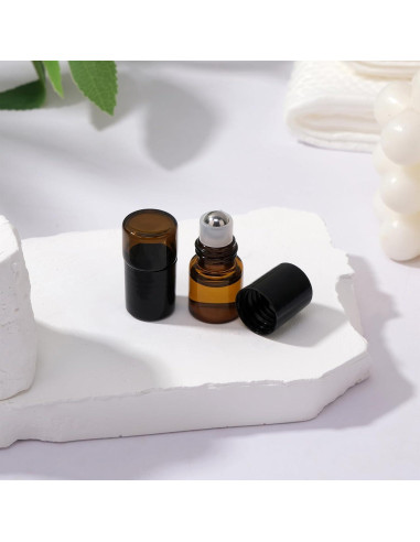 30 Botellas de Rodillo Ámbar 2ml RAMFIYN para Aceites Esenciales