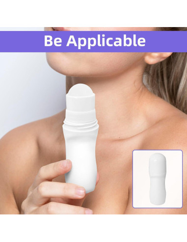10 Botellas Vacías Roll-On 50ml LJZP Plástico Blanco Reutilizables