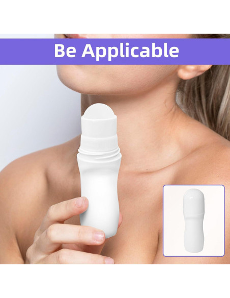 10 Botellas Vacías Roll-On 50ml LJZP Plástico Blanco Reutilizables