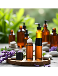 Botellas de Aceite Esencial de Vidrio Marrón 50ml Calsgkspray 2