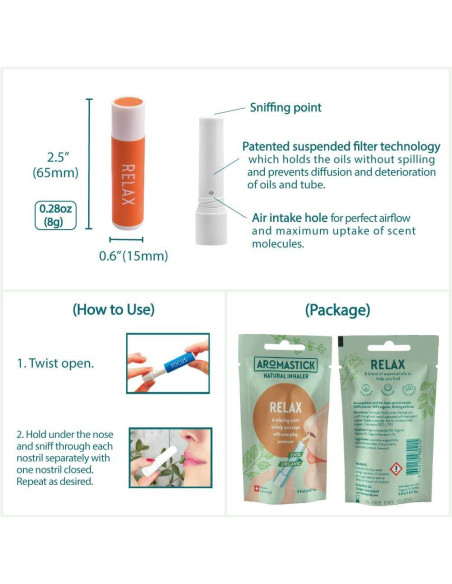 Inhalador Nasal Aromaterapia AromaStick Suiza 1 Varita 30ml