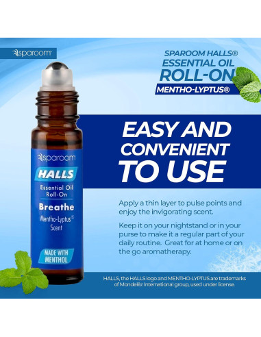Roll On Aceite Esencial Halls Mentho-Lyptus 10mL - Aromaterapia