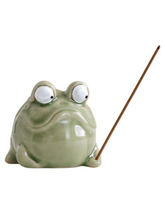 Soporte de Incienso de Rana Cerámica KoovDem Verde 7.62cm