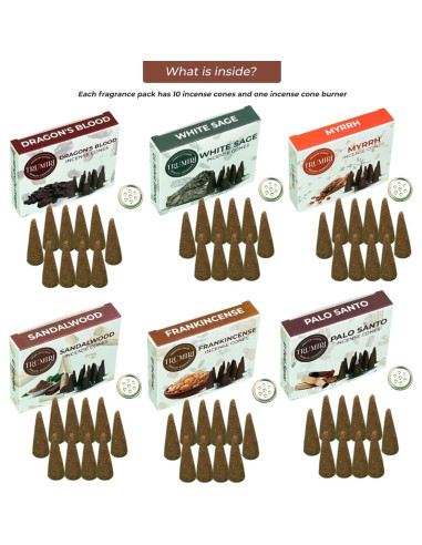 Conos de Incienso Trumiri Woody - 60 Conos Aromatizados