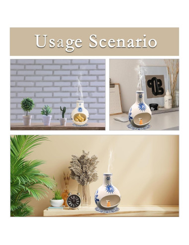 Soporte para Palo Santo BENEONY UMAIL Cerámica Azul y Blanco