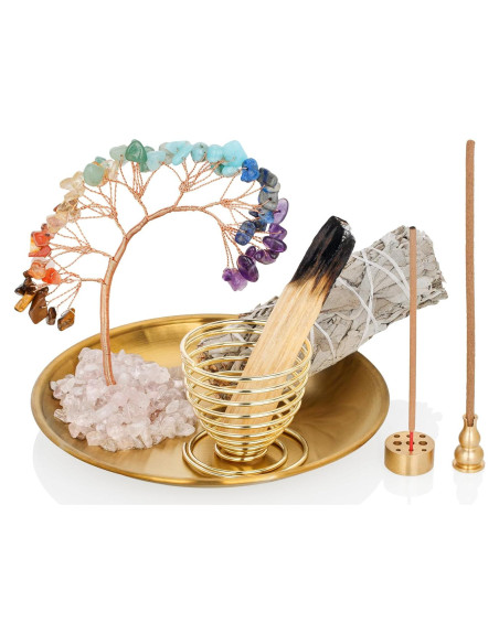 Soporte de Incienso ZenBless 7 Chakras Metal Redondo