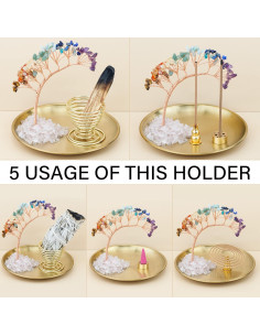 Soporte de Incienso ZenBless 7 Chakras Metal Redondo 2