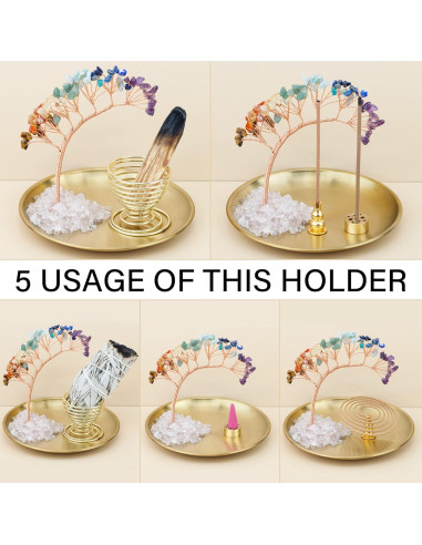 Soporte de Incienso ZenBless 7 Chakras Metal Redondo