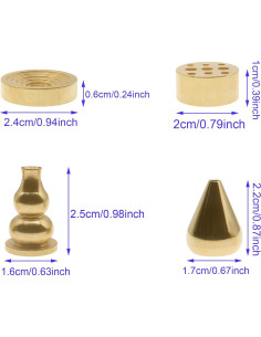 4 Soportes de Incienso de Latón HAJXZH - Dorado 2
