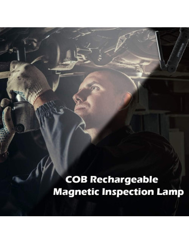 2Pack Luces de Trabajo LED Recargables USB con Base Magnética