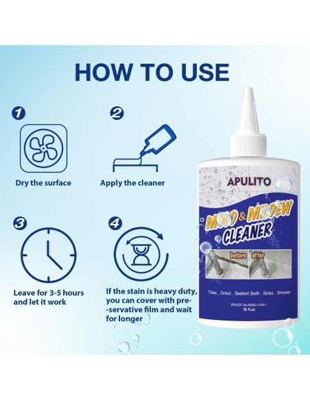 Gel Limpiador Negro para Manchas de Azulejos y Lechada Apulito