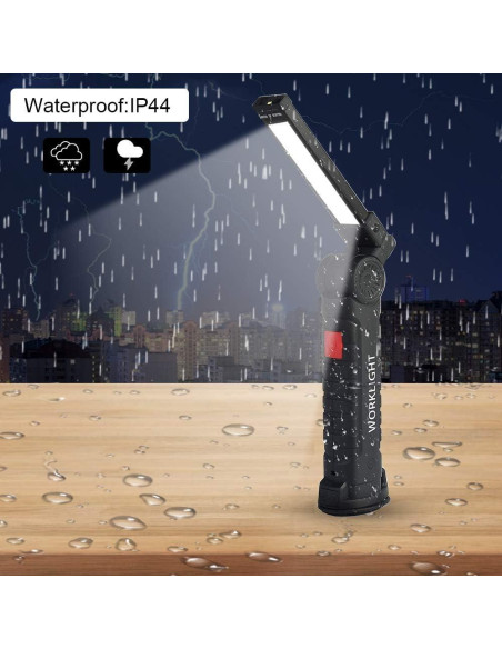 2Pack Luces de Trabajo LED Recargables USB con Base Magnética