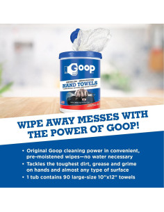 Toallitas Limpiadoras de Manos Goop - 90 Unidades 25.4x30.5 cm 2