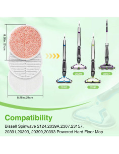 Almohadillas de Reemplazo Bissell Spinwave 2124 - 8 Piezas 2