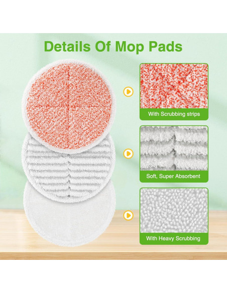 Almohadillas de Reemplazo Bissell Spinwave 2124 - 8 Piezas