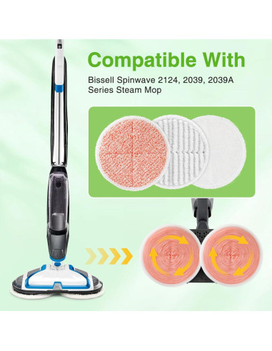 Almohadillas de Reemplazo Bissell Spinwave 2124 - 8 Piezas