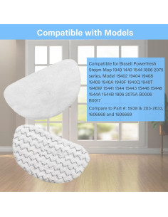 Paquete de 12 almohadillas de reemplazo Bissell Powerfresh 1940 2