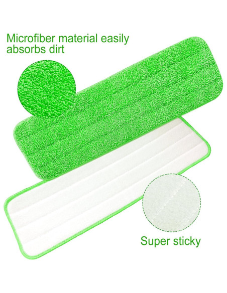 Paquete de 40 Almohadillas de Microfibra LOYIM Verde 42x13.3cm Paquete de 40 Almohadillas de Microfibra LOYIM Verde 42x13.3cm