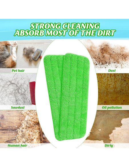 Paquete de 40 Almohadillas de Microfibra LOYIM Verde 42x13.3cm Paquete de 40 Almohadillas de Microfibra LOYIM Verde 42x13.3cm