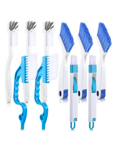 10 Piezas Cepillo de Limpieza 2-en-1 Patelai para Ventanas y Puertas