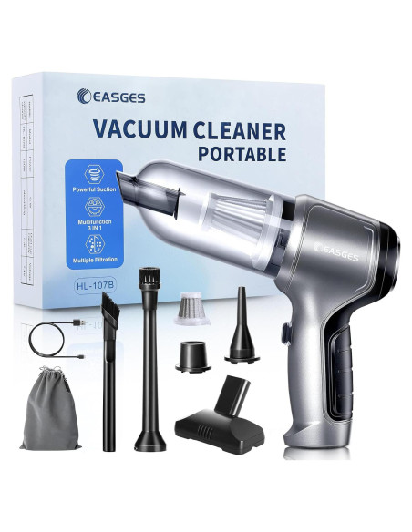 Mini Aspiradora Inalámbrica Easges 3 en 1 15000PA Gris