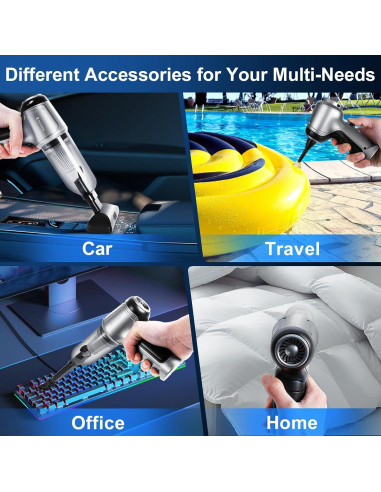 Mini Aspiradora Inalámbrica Easges 3 en 1 15000PA Gris