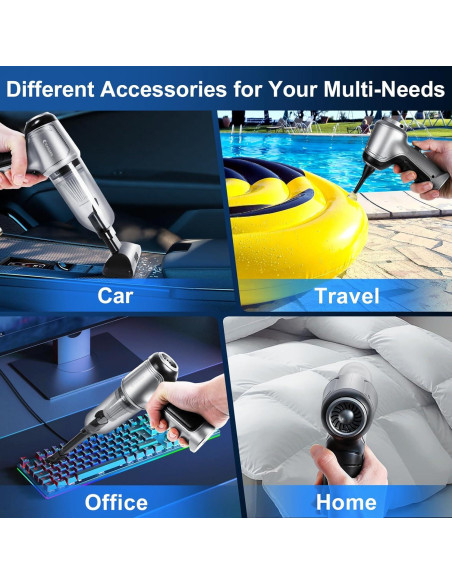 Mini Aspiradora Inalámbrica Easges 3 en 1 15000PA Gris