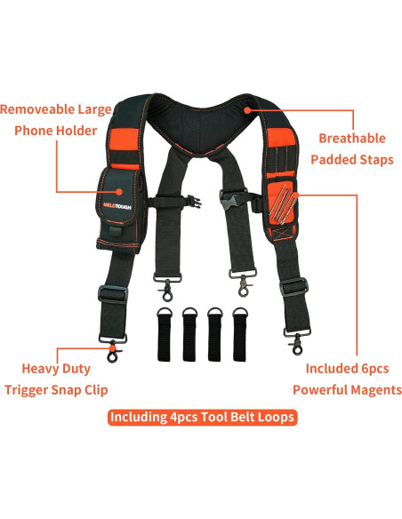 Tirantes Magnéticos MeloTough para Cinturón de Herramientas
