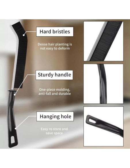 Cepillo de limpieza de ranuras Genérico - 2 unidades, negro