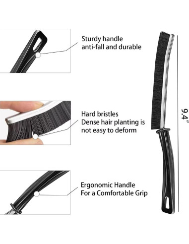 Cepillo de limpieza de ranuras Genérico - 2 unidades, negro