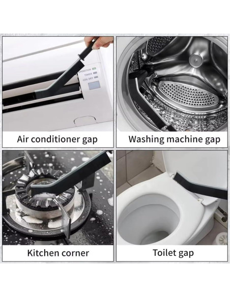 Cepillo de limpieza de ranuras Genérico - 2 unidades, negro