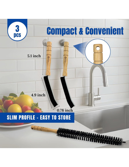 Juego de Cepillos de Limpieza de Grietas ENUKYCOM - 2 Piezas