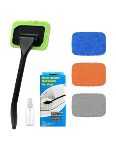 Kit de Limpieza de Parabrisas Ohleats con Mango Largo y 4 Paños