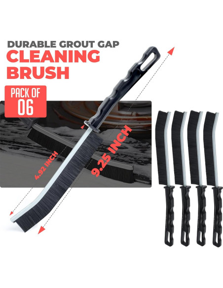 6 Cepillos de Limpieza de Ranuras Scurvy con Mango Antideslizante