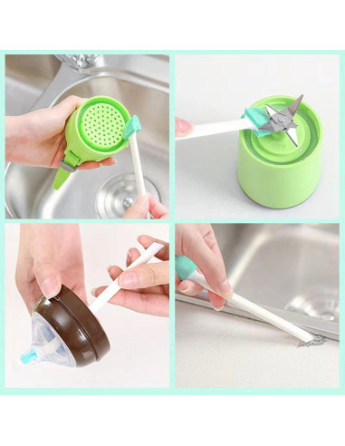 16 Cepillos de Limpieza Jipaziy 8 en 1 para Grietas y Ranuras