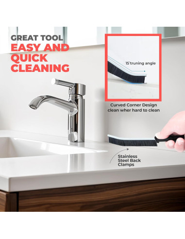 6 Cepillos de Limpieza de Ranuras Scurvy con Mango Antideslizante