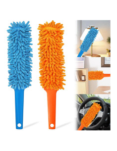 Paquete de 2 Plumeros de Microfibra QINGHAHU 38.1 cm Lavables