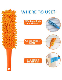 Paquete de 2 Plumeros de Microfibra QINGHAHU 38.1 cm Lavables 2