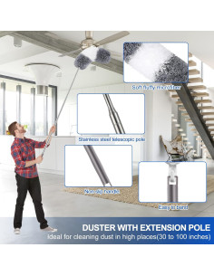 Kit de Plumeros de Microfibra DTZERT 11 Piezas Extensibles 2