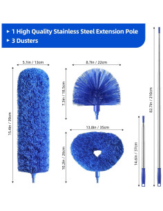 Plumero de Microfibra POIKSHARK con Mango Extensible 38-208 cm 2