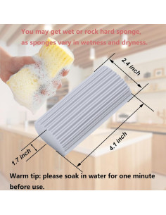 Paquete de 6 Esponjas Limpiadoras Húmedas HDAIUCOV Gris 2