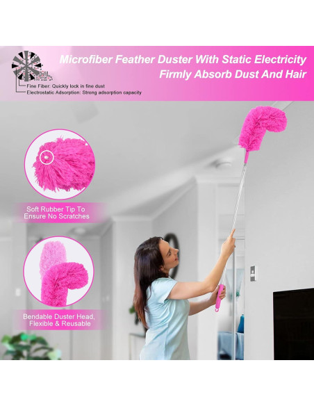 Juego de limpieza CALBEAU 15 piezas con varilla extensible 254 cm