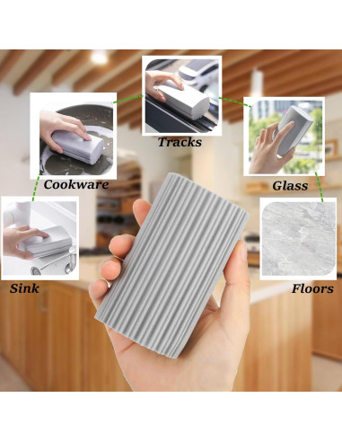 Paquete de 6 Esponjas Limpiadoras Húmedas HDAIUCOV Gris