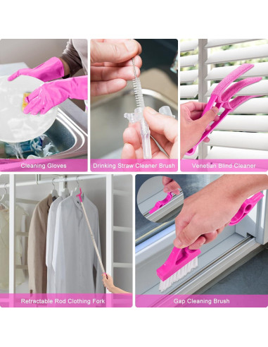 Juego de limpieza CALBEAU 15 piezas con varilla extensible 254 cm