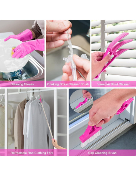 Juego de limpieza CALBEAU 15 piezas con varilla extensible 254 cm