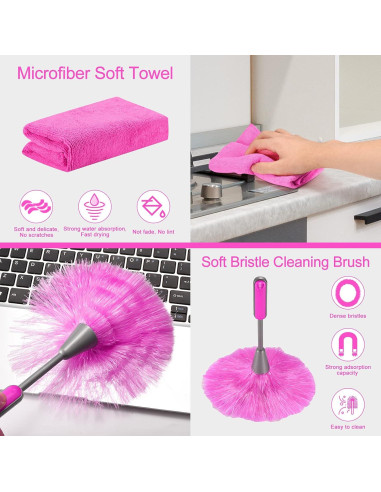 Juego de limpieza CALBEAU 15 piezas con varilla extensible 254 cm