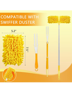 Recargas de Plumero Reutilizables Yicotira - 4 Paquete Microfibra 2